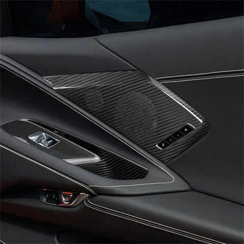 Chevrolet Corvette C8 Real Carbon Fiber Inner Door Speaker Panel Cover (2020-2023)