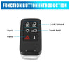 Volvo Black 6 Button Keyless Remote Key Fob Shell Case