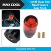 JDM Cars 10CM Clear Red Real Flowers Manual Gear Shift Knob