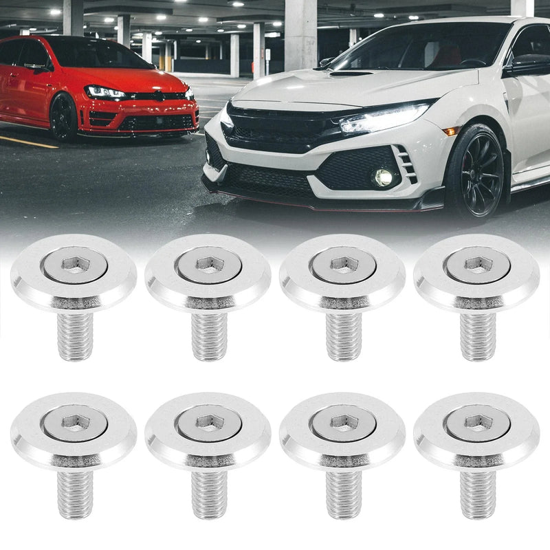 Car Motorcycle Bumper Washer Bolt Trunk 8pcs M6 Release Fastener