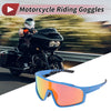 Set Motorcycle Riding Goggles Red Lens Blue Purple Red Frame UV400