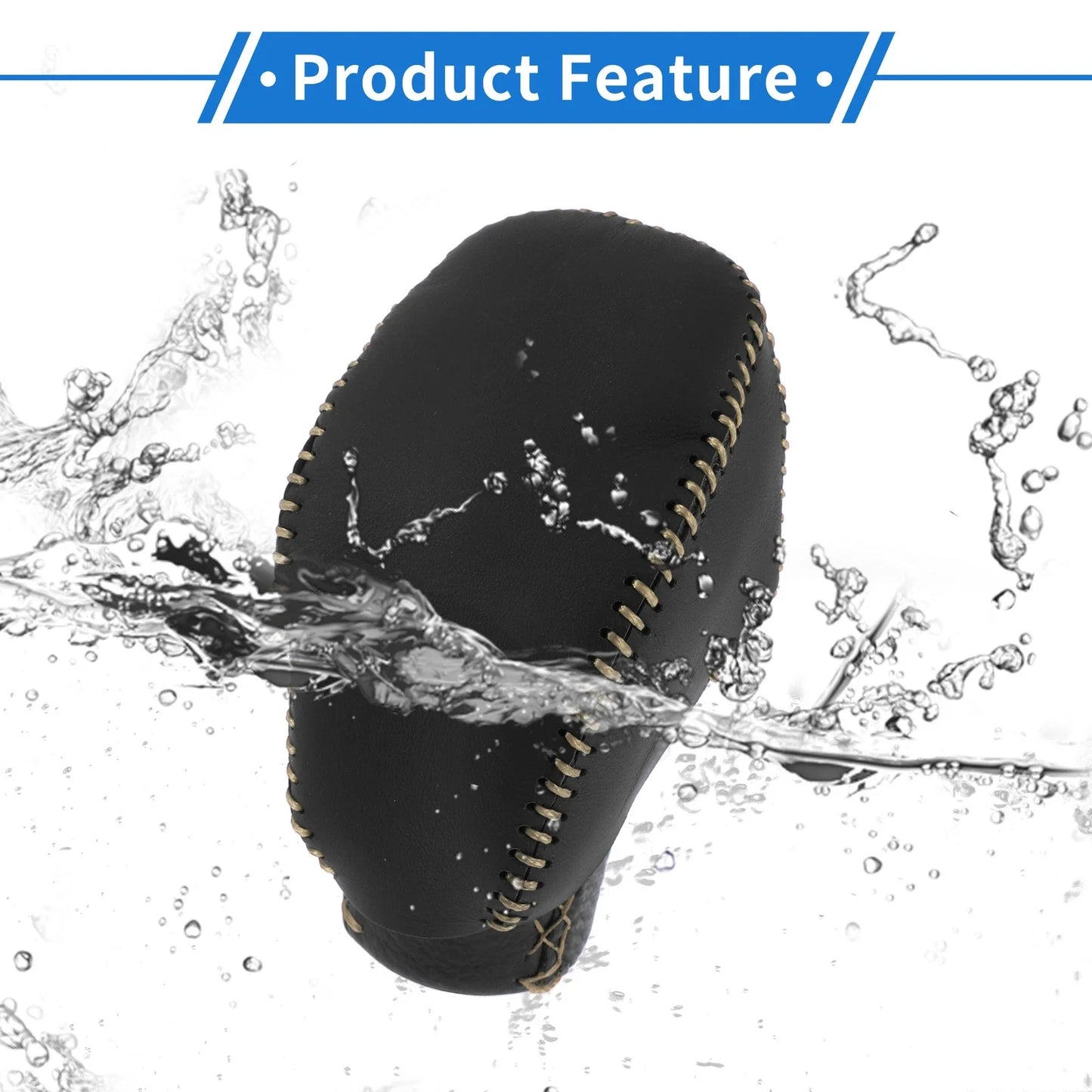 Car Gear Shift Knob Cover for Toyota RAV4 (2019-2024) Black Beige Faux Leather