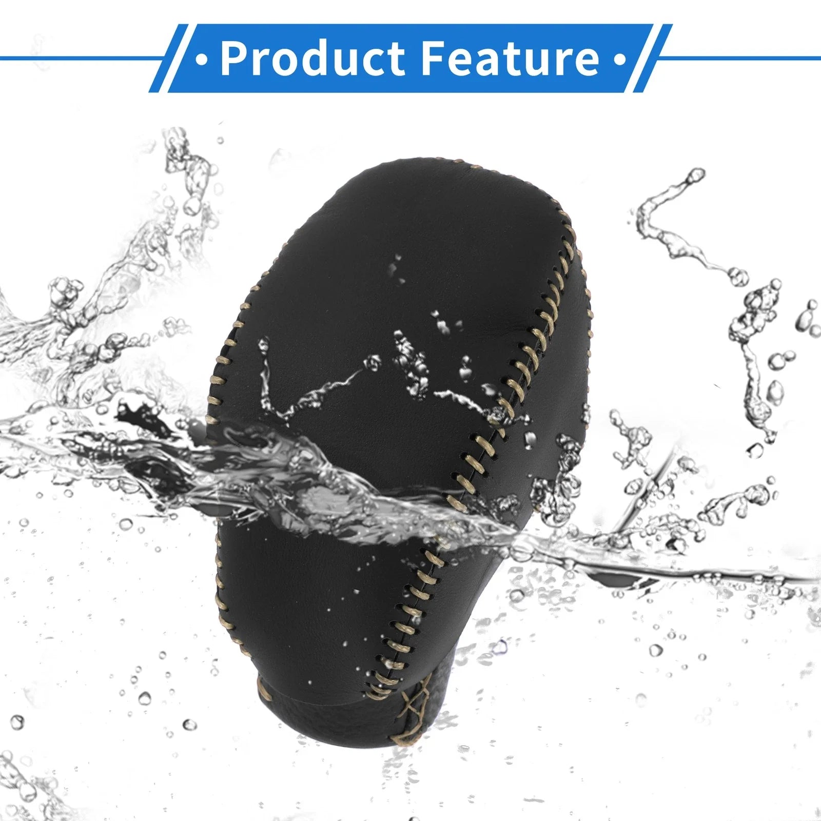 Car Gear Shift Knob Cover for Toyota RAV4 (2019-2024) Black Beige Faux Leather