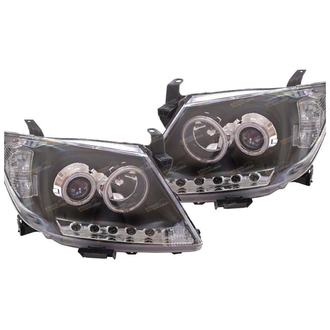 Toyota Hilux LED DRL Angel Eye Projector Headlights (2005–2011)