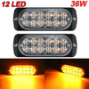 Car / Truck Signal Lamps 2 x Amber 12-LED 36W Light Bar