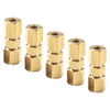 5 x Brass Brake Pipe Connector 33mmx10mm 3/16 Tube Joiner Union