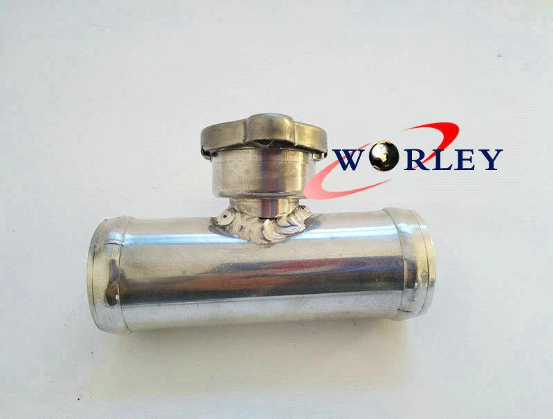 Car 32mm Aluminum In-Line Radiator Hose Connector Filler Neck/Cap