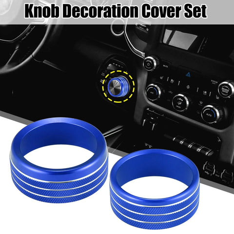 Dodge Ram (2018-2020) Blue Headlight Switch Knob Trim Cover Set