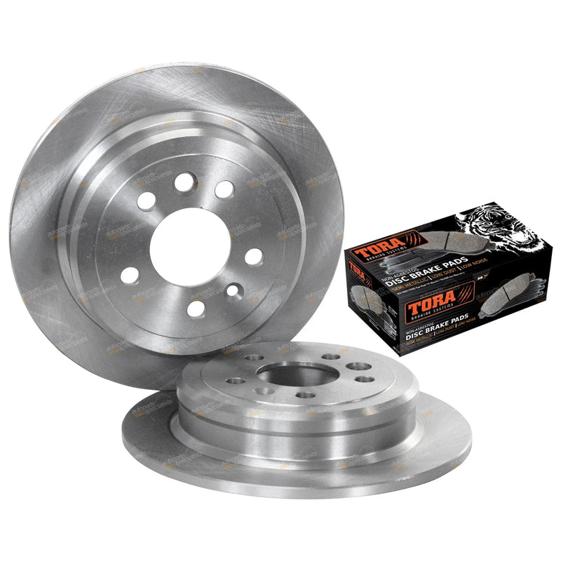 Ford Fairlane NF NL Rear Disc Brake Rotors + Pads Pack (1995 - 1998)