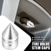 Cars & Motorcycles Tower Air Valve Silver Tone Dustproof Caps / 4 x Tire