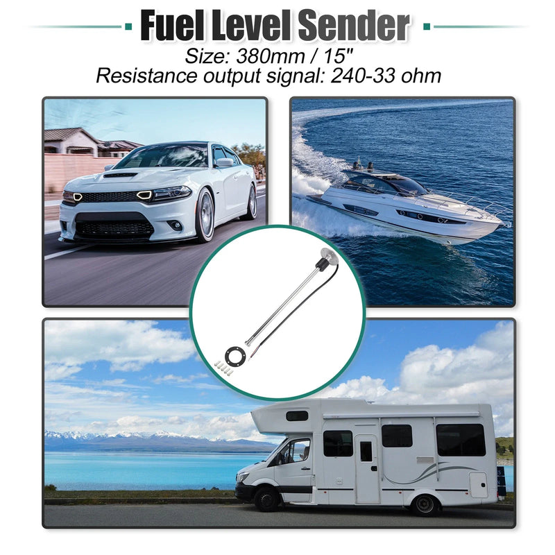 15in 380mm Boat Fuel Sending Unit Marine Gas Water Level Gauge Sensor 240-33
