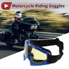 Set Motorcycle Riding Goggles Yellow Lens Blue Frame PC Cycling Sunglasses