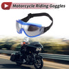 Motorcycle Goggles / One Size / Motorcycle Riding Sunglasses with Silver Tone Lens Blue Frame