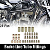 Motorcycle 35pcs Brake Line Tube Fittings 3/16in Hydraulic Union