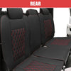 Dodge Ram Black Red Rear Seat Covers 3 Pcs
