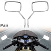Motorcycle 1 Pair Universal Side Mirror Rearview Square Shape Silver Tone