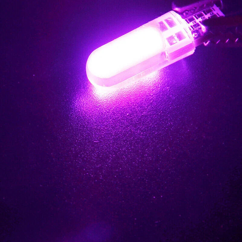 Car 12V Bulbs 50 x T10 COB Pink LED License Plate Lights (194, 168, W5W)