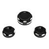 Harley Dyna Fat Bob FXDF Black Fork Stem Upper Nut Bolt Covers (2006-2017)