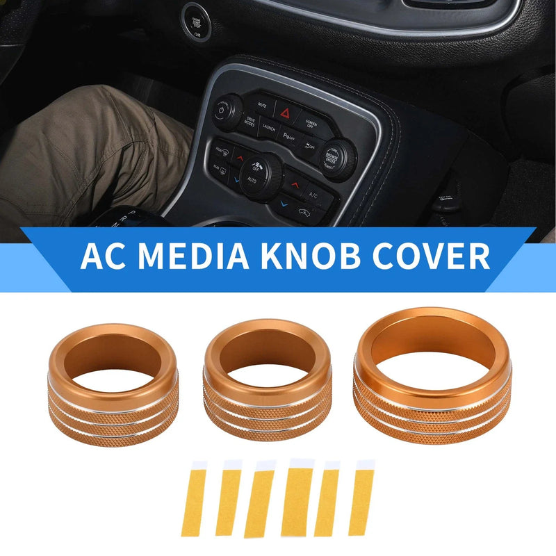 Dodge Challenger AC Media Switch Knob Cover Ring 3 x (2015-2019)