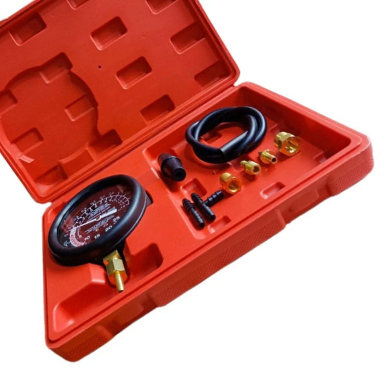 Cars Fuel Pump Pressure Tester and Vacuum Gauge Kit with Spare Adapters