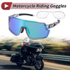 Motorcycle Riding Goggles Green Lens Gray Frame Cycling Sunglasses