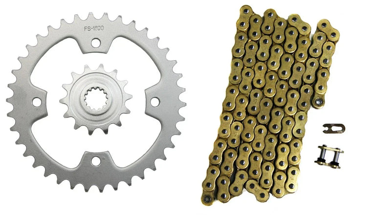 Kawasaki KFX450R Gold 520x94 O-Ring Chain&14/38 Sprockets (2008-2014)