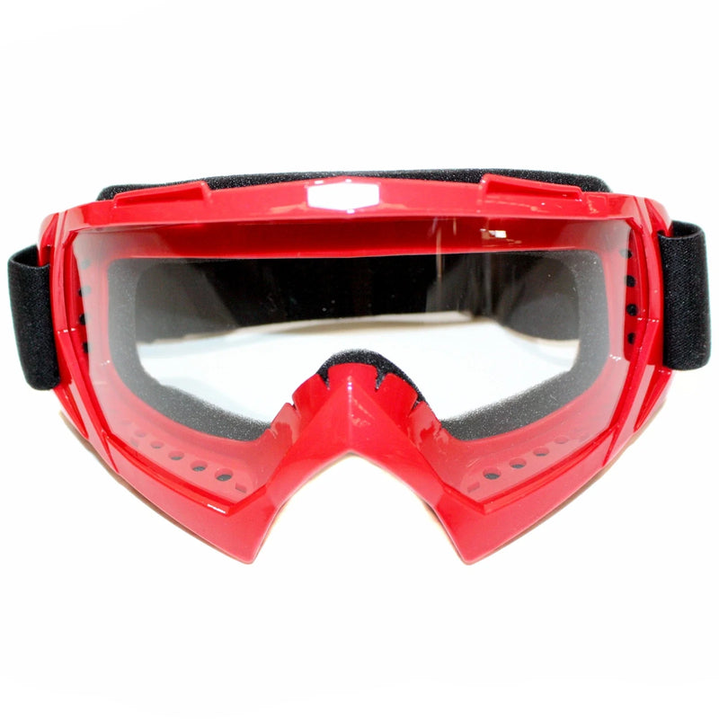 Red Motocross Motorbike - Anti-Fog UV Protection Clear MX Goggles