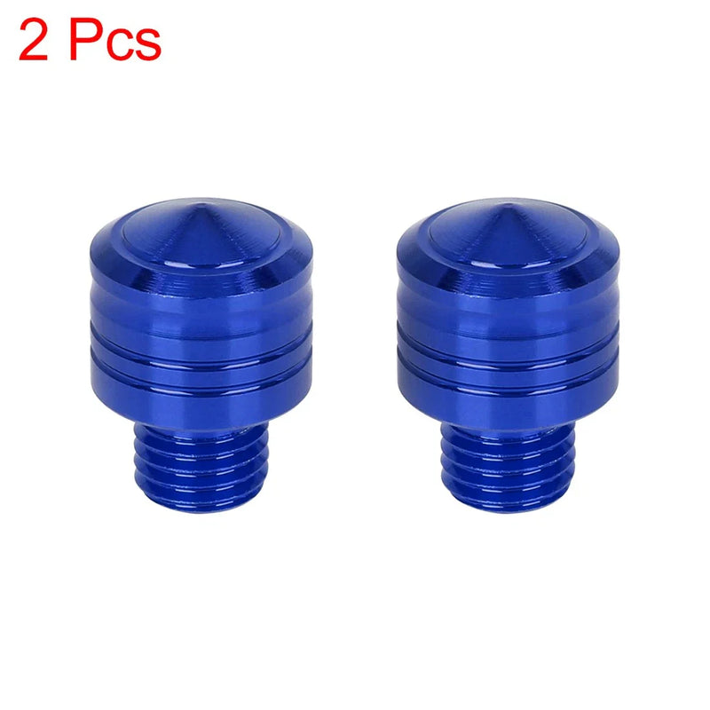 Motorbike 2 x 10mm Mirror Hole Plugs Blue Universal