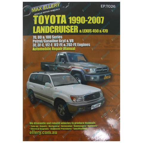 Toyota Landcruiser 1990-2007 70 80 100 Series Book Workshop Repair Manual