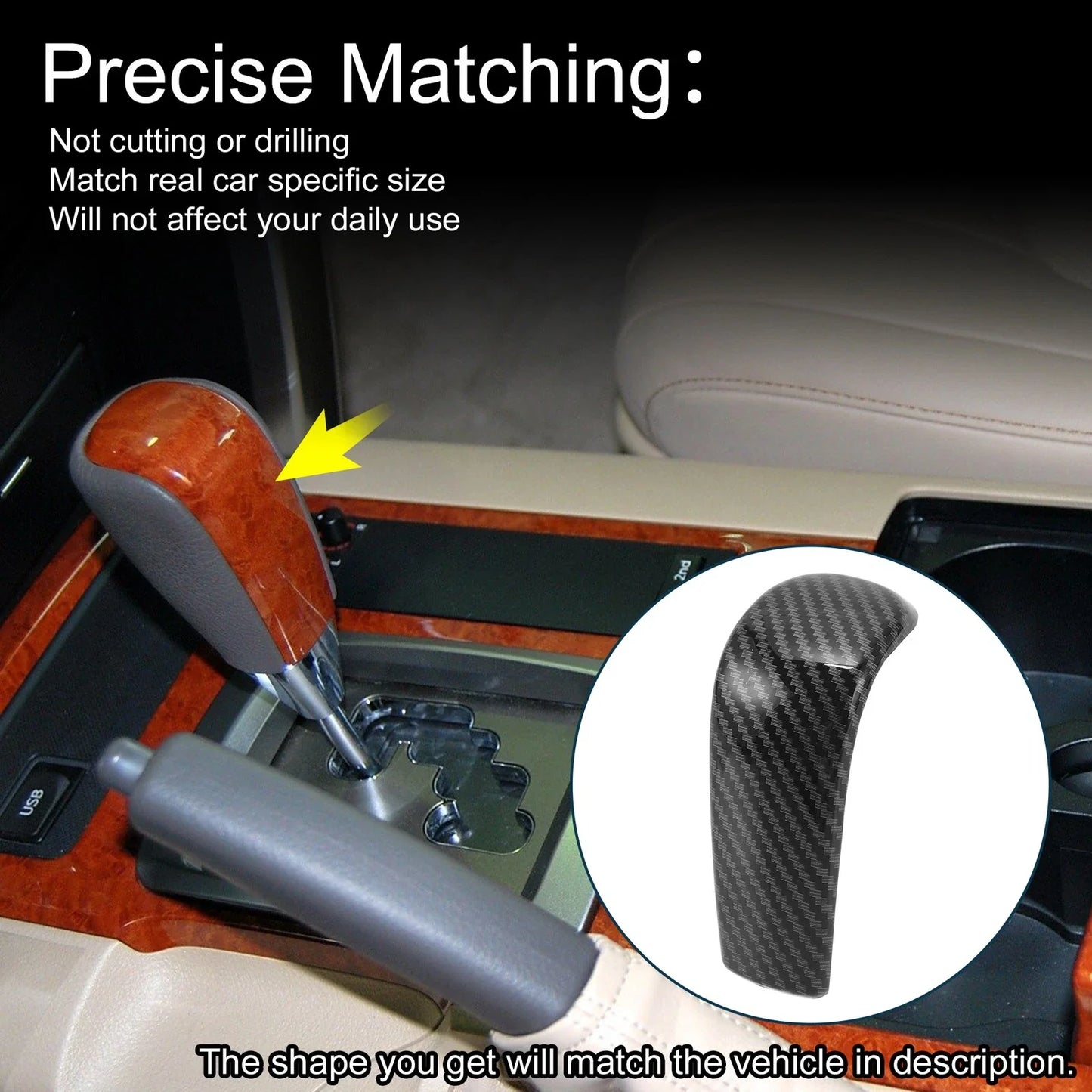 ABS Gear Shift Knob Cover for Toyota Land Cruiser Prado (2010-2017)