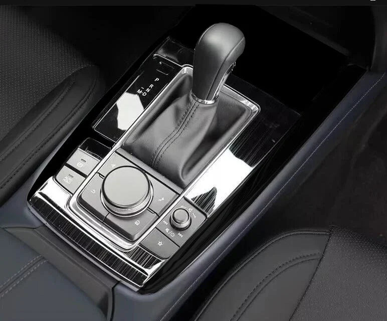 Mazda CX-30 Black Metal Brushed Gear Shift Panel Bezel Trim (2020–2024)