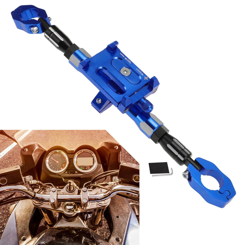 Motorcycle Balance Bar Extender Bracket / 265mm Center Hole / Blue
