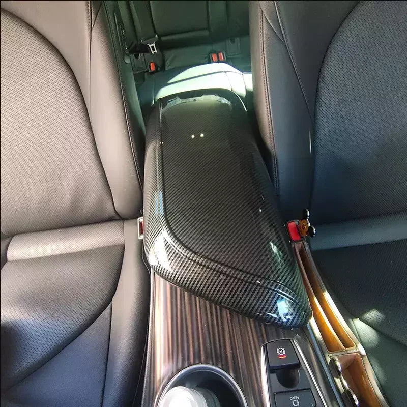 Toyota Camry Carbon fiber armrest storage box cover trim (2018–2024)