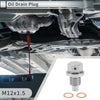 Car Motorcycle Silver Tone Set M12x1.5 Engine Oil Drain Plug W/ Gasket