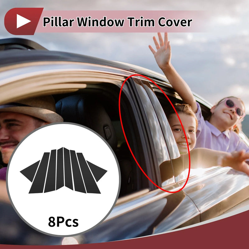 Land Rover Range Rover Velar 8 x Black Door Pillar Window Trim (2018-2023)