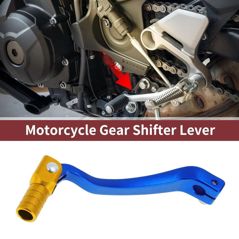 Kayo T6 Blue / Gold Folding Motorcycle Gear Shifter Lever