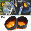 Harley-Davidson Touring 2 x Black Yellow Turn Signals Light Lens Covers