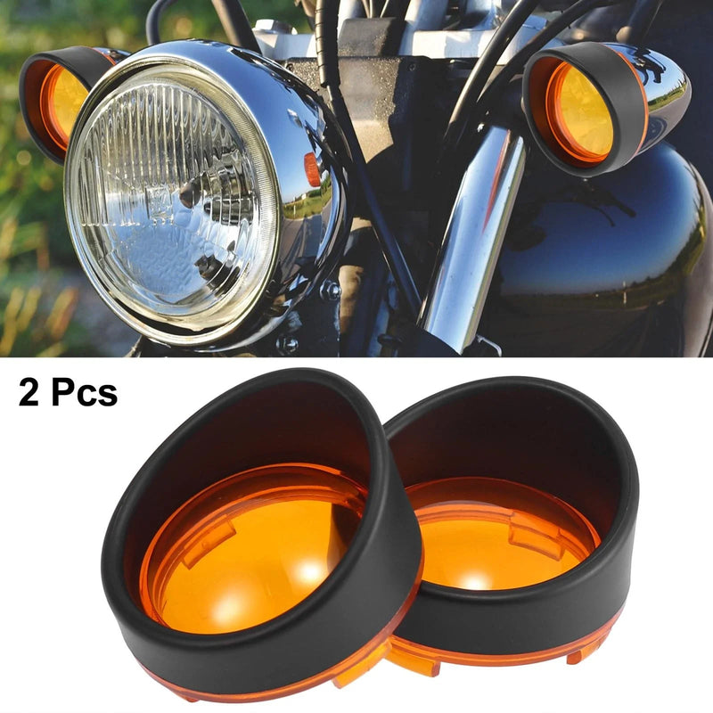 Harley-Davidson Touring 2 x Black Yellow Turn Signals Light Lens Covers