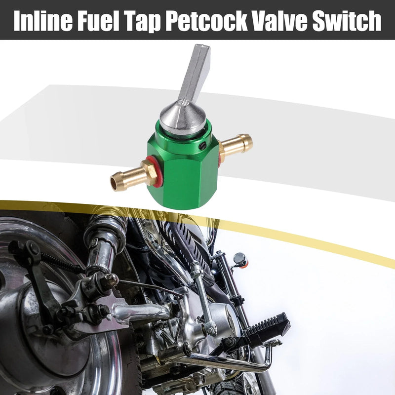 Motorcycle Go Kart Aluminum Alloy Green Fuel Tap Petcock Valve Switch 6mm