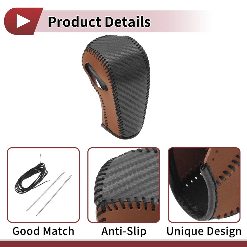 Ford Edge (2011-2014) - Brown Faux Leather Gear Shift Knob Cover