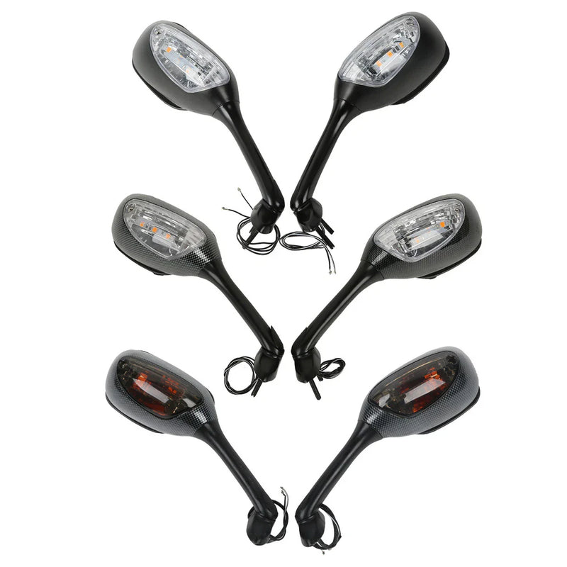 Suzuki GSXR600 GSXR750 Clear/Smoke Turn Signal Rearview Mirrors (2006-2025)