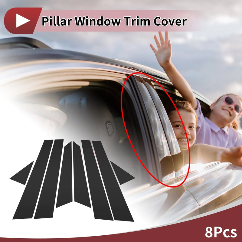 Hyundai Grandeur / Azera (2006-2010) Black Door Pillar Window Trim