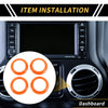 Jeep Wrangler JK JKU (2011-2017) Orange AC Vent Dashboard Decoration Rings