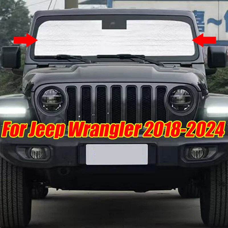 JEEP Wrangler Front Windshield Silver Privacy Sunshade Cover (2018–2024)