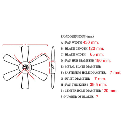 Engine Cooling Fan Blade for Toyota Hilux 1997-2005