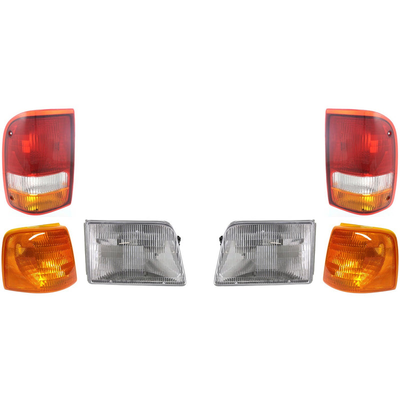 Headlight Kit For 1993-97 Ford Ranger With Tail Light