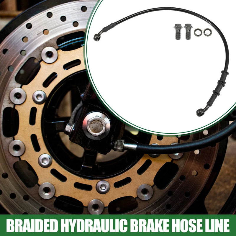 Motorcycle 50cm Motorcycle Braided Hydraulic Brake Line Oil Hose Black Army Green