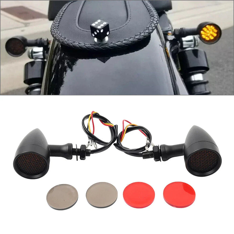Harley Super Glide FXD Dyna Softail Black Turn Signal Lights (2006-2017)