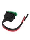 Motorcycle SPST Green Horn Button Momentary Wired Switch DC 12V