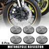 Motorcycle 6pcs M6x1.0 White Universal Screw Mount Round Warning Reflector